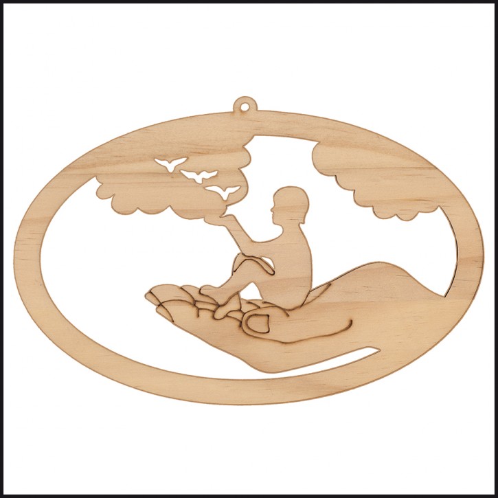 Holz-Anhänger Fürchte Dich nicht, groß