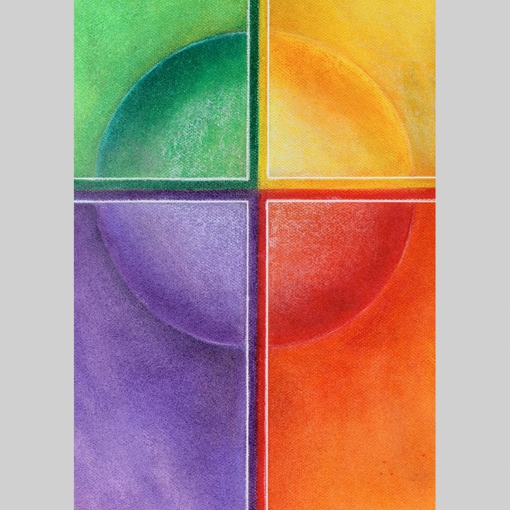 Fensterbild Kreuz Lebensfarben