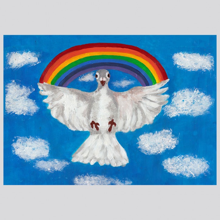 Postkarte Regenbogentaube