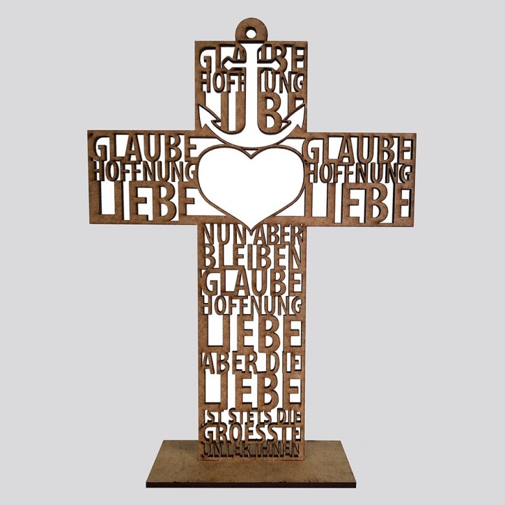 Text-Kreuz Glaube Hoffnung Liebe