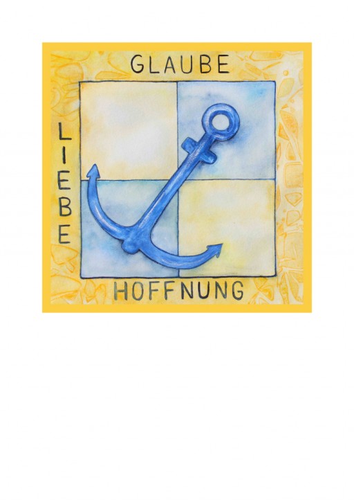 Urkunde/Gedenkblatt  Anker Glaube/Hoffnung/Liebe
