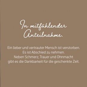 Mit herzlicher Anteilnahme - Zur Trauer