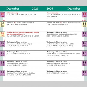 Liturgischer Kalender 2027