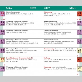 Liturgischer Kalender 2027