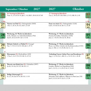 Liturgischer Kalender 2027
