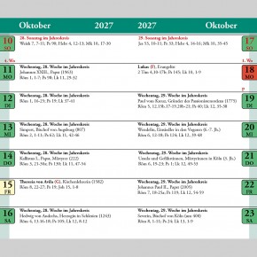 Liturgischer Kalender 2027