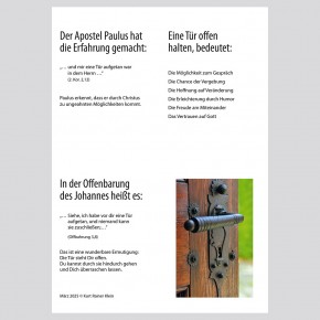 Holzkeil "Gott hält uns Türen auf"